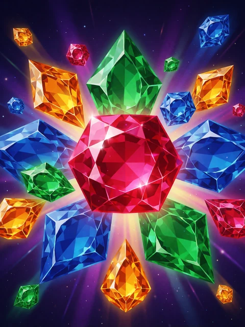Slot-Cover von Starburst mit funkelnden Juwelen im Starburst-Muster bei Casina Casino