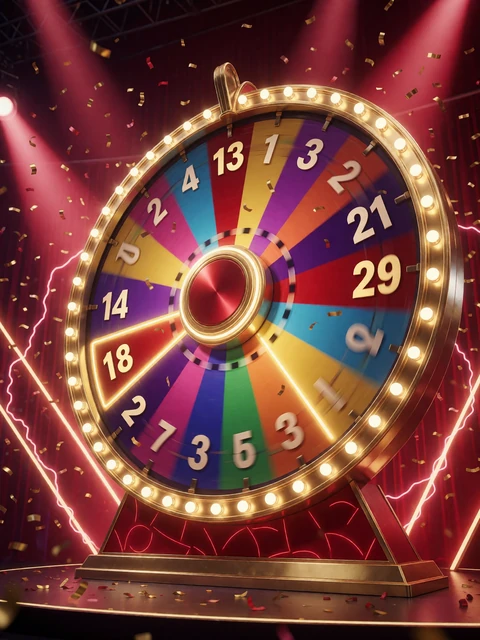 Riesiges buntes Gl&uuml;cksrad der Game Show Crazy Time im Casina Casino Live Casino